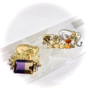 【ジュエリー　販売　盛岡】「安定」や「信頼」を象徴する『ゾウ』✨ブローチで開運パワー