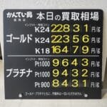 【金プラチナ　ジュエリー　買取　盛岡】１２／１９(金)金プラチナ買取相場です