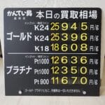 【金プラチナ　ジュエリー　買取　盛岡】１/２７(火)金プラチナ買取相場です