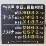 【金プラチナ　ジュエリー　買取　盛岡】１/２９(木)金プラチナ買取相場です