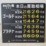 【金プラチナ　ジュエリー　買取　盛岡】６/２７(土)金プラチナ買取相場です