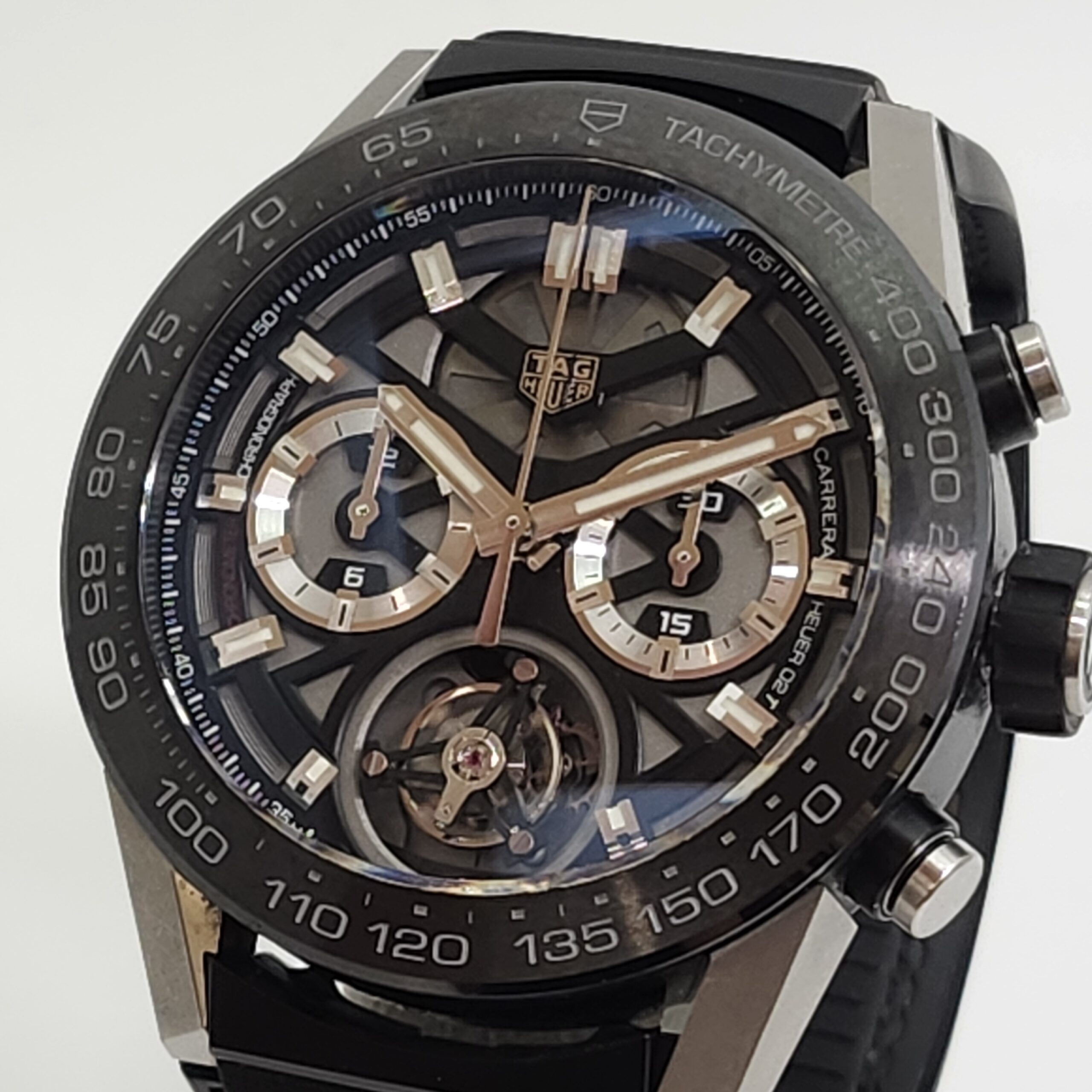 【TAG-HEUER　タグ・ホイヤー　CAR5A8Y.FC6377 カレラ トゥールビヨン クロノグラフ】を盛岡市のお客様よりお買取りさせていただきました！