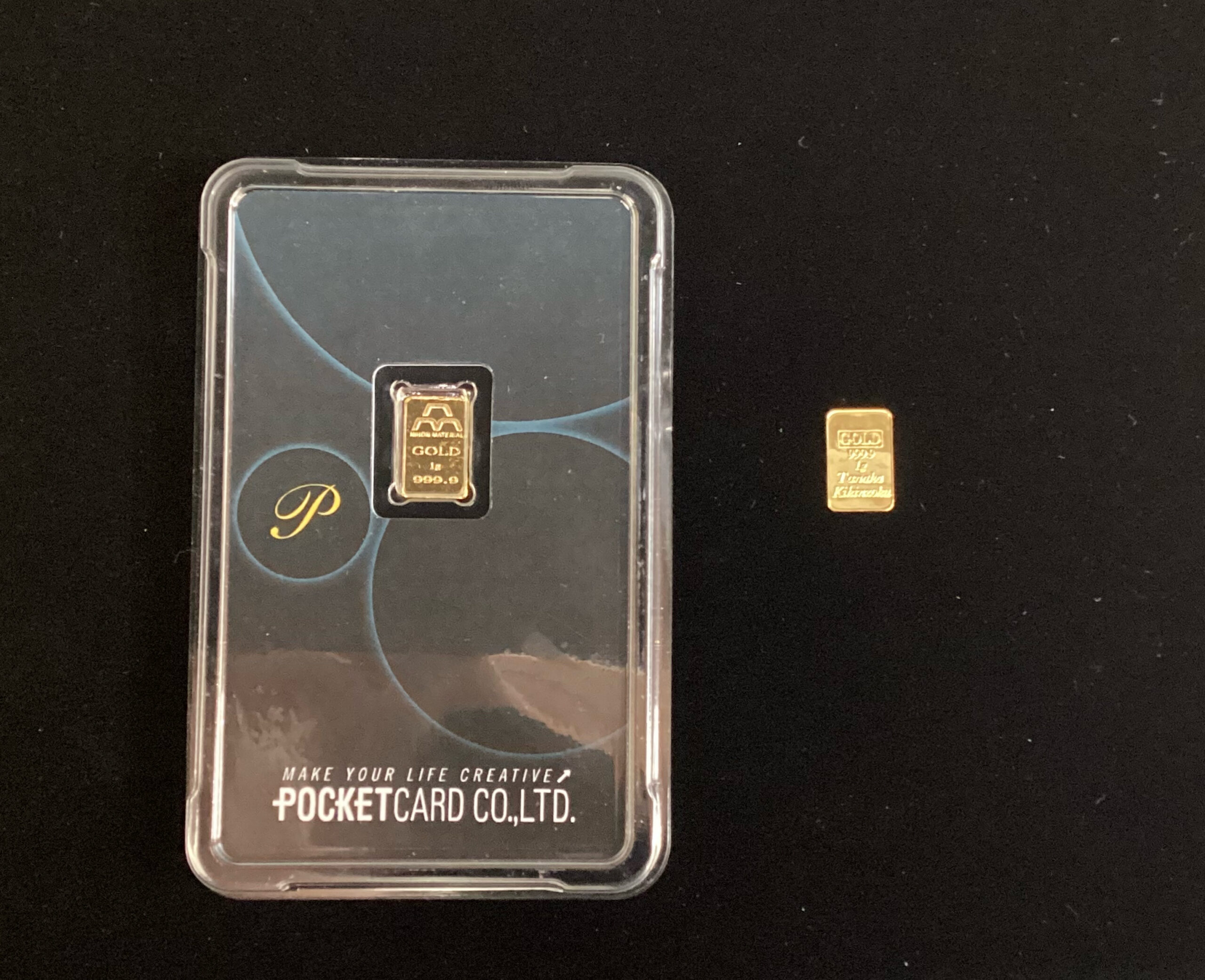 「K24日本マテリアルインゴット１ｇ」「K24田中貴金属インゴット１ｇ」を八戸市のお客様よりお買取りさせていただきました！