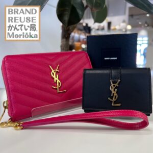 【ブランド 販売 盛岡】ゴールド金具で高級感た~っぷり🙌SAINT LAURENT サンローラン YSLラインの財布