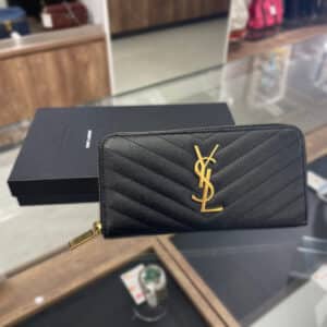 【ブランド 販売】ブラック×ゴールド金具が高級感たっぷり✨サンローランの長財布が入荷しました🖤