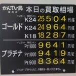 【金プラチナ　ジュエリー　買取　盛岡】２／１９(木)の金プラチナ買取相場です