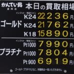 【金プラチナ　ジュエリー　買取　盛岡】6/23(火)金プラチナ買取相場です