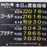 【金プラチナ　ジュエリー　買取　盛岡】１２／５(金)金プラチナ買取相場です
