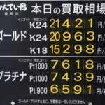 【金プラチナ　ジュエリー　買取　盛岡】7/21(火)金プラチナ買取相場です