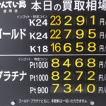 【金プラチナ　ジュエリー　買取　盛岡】8／18(火)金プラチナ買取相場です