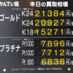 【金プラチナ　ジュエリー　買取　盛岡店　八戸店】１０／３(土)金プラチナ買取相場です