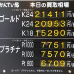 【金プラチナ　ジュエリー　買取　盛岡店　八戸店】10／21(水)金プラチナ買取相場です