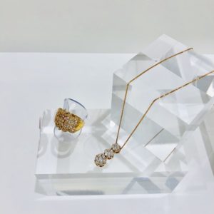 【盛岡 ジュエリー 販売】K18PG ネックレスD1.00ct K18リング D0.50ct
