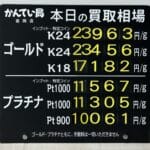 【金プラチナ　ジュエリー　買取　盛岡】１/１２(月)金プラチナ買取相場です