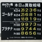 【金プラチナ　ジュエリー　買取　盛岡】２／１０(火)の金プラチナ買取相場です
