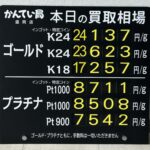 【金プラチナ　ジュエリー　買取　盛岡】８／２８(金)金プラチナ買取相場です