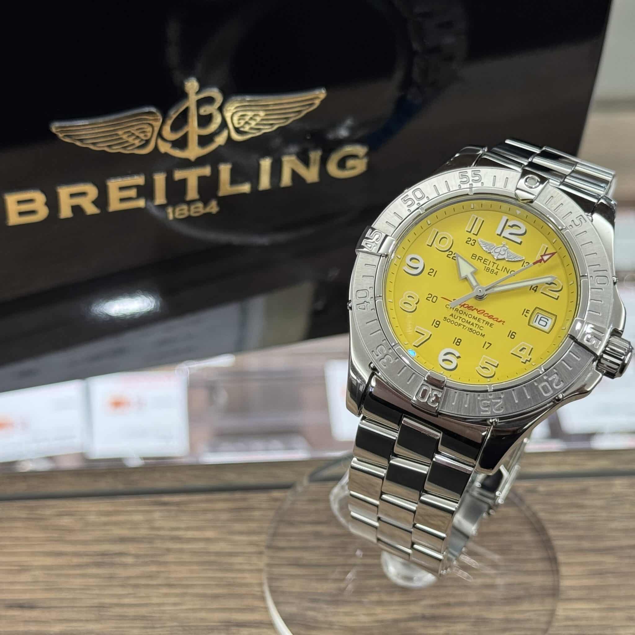 【BREITLING　販売】イエロー文字盤がパッと目を惹く、スーパーオーシャンが入荷しました🌊✨