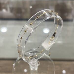 【ジュエリー 販売】キラキラと輝くカットボールが上品で華やか✨K18カットボールステーションブレスレットはいかがですか❓
