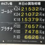 【金プラチナ　ジュエリー　買取　盛岡店　八戸店】１０／２０(火)金プラチナ買取相場です