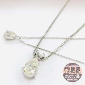 【ダイヤ　販売】1ct以上の大粒ダイヤが魅力💎ペアシェイプダイヤネックレス